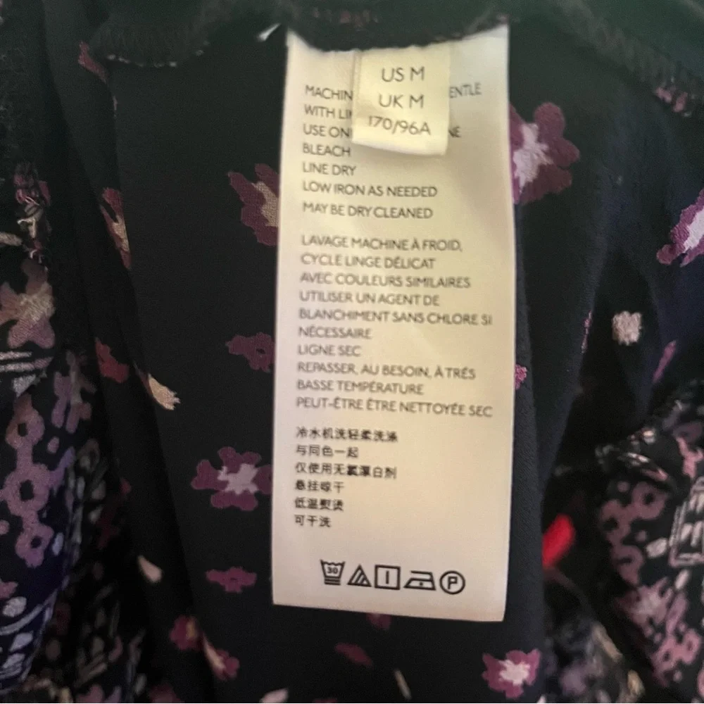 Free People Calico Skies Long‎ Sleeve Flowy Button Up Ruffle Dress Size Medium
